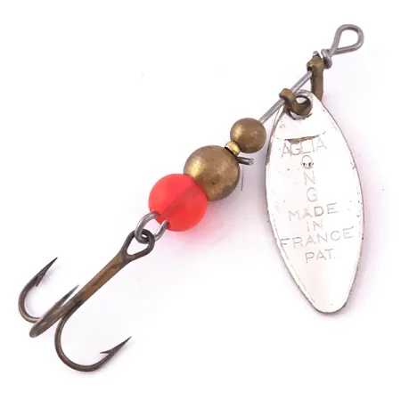 Mepps Aglia Long 0 UV Třpytka, Nikl/Oranžová, 2.6g, UV efekt, #3984