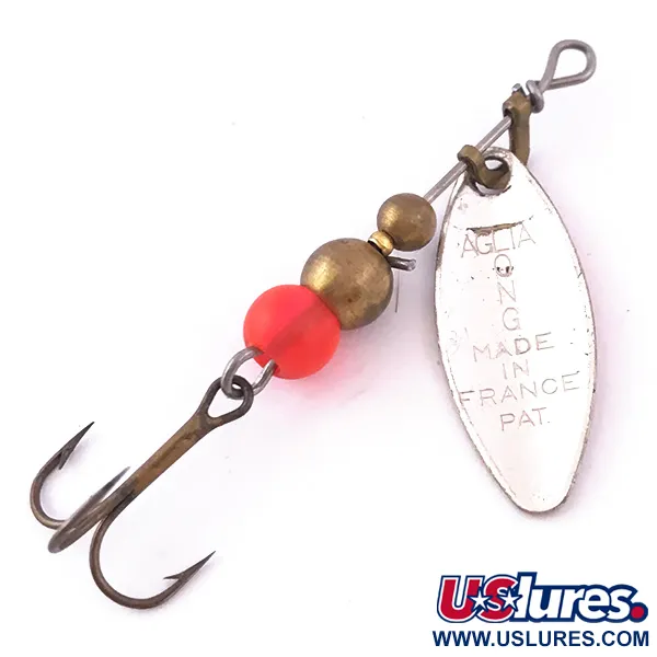 Mepps Aglia Long 0 UV Třpytka, Nikl/Oranžová, 2.6g, UV efekt, #3984