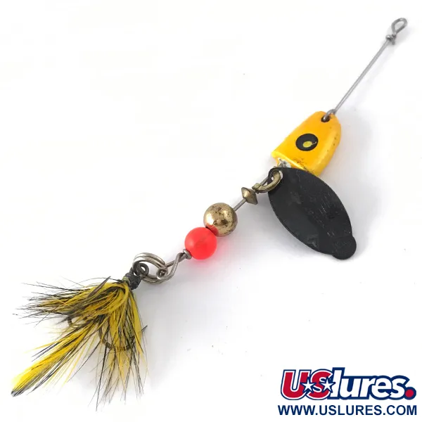 Mepps Lusox 0 Rotační třpytka, Černá/Žlutá, 7g, Olověná hlavička, #4110