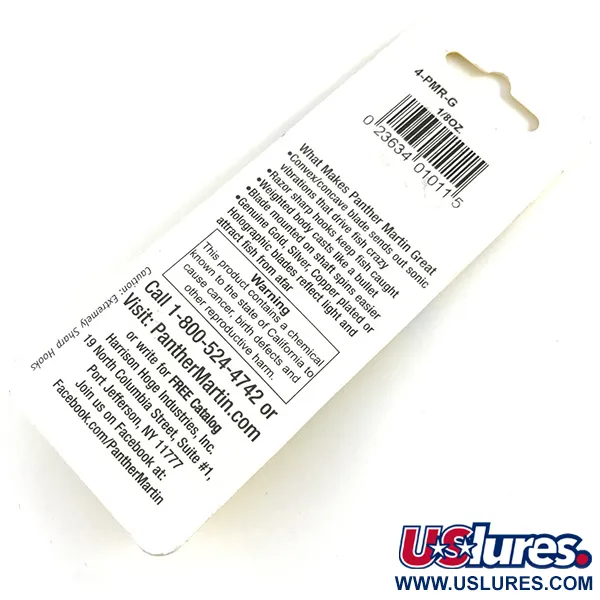 Panther Martin 4 Třpytka, Zlatá, 4g, sonické vibrace, #4-PMR-G