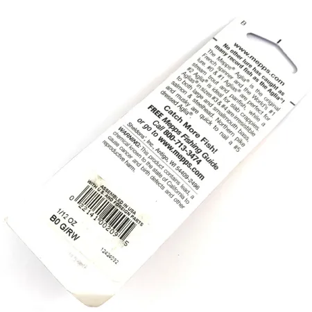 Mepps Aglia 0 Třpytka, Červená/Bílá, 2.5g, Pruhovaný List, #4364