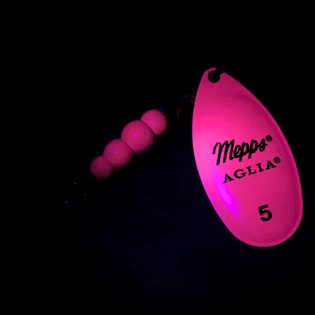 Mepps Aglia 5 Hot Pink UV Třpytka, Růžová/Mosaz, 14g, UV, #4752