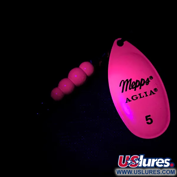 Mepps Aglia 5 Hot Pink UV Třpytka, Růžová/Mosaz, 14g, UV, #4752