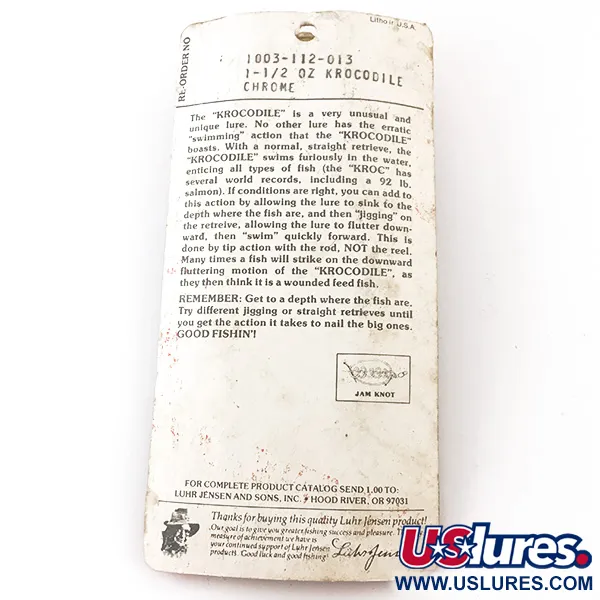 Luhr Jensen Krocodile Die #5 Plandavka, Nikl, 42g, #4933