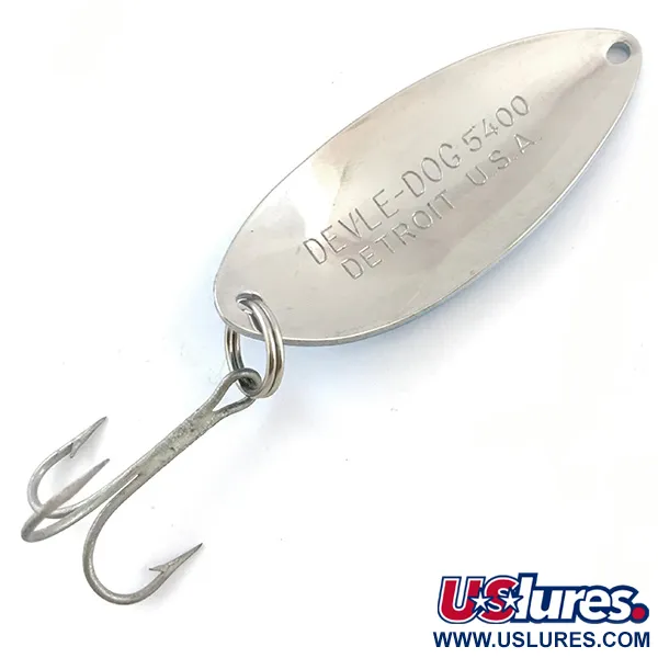 Dardevle Devle Dog 5400 Plandavka, White/Blue/Nickel, 14g, Vintage, #5224