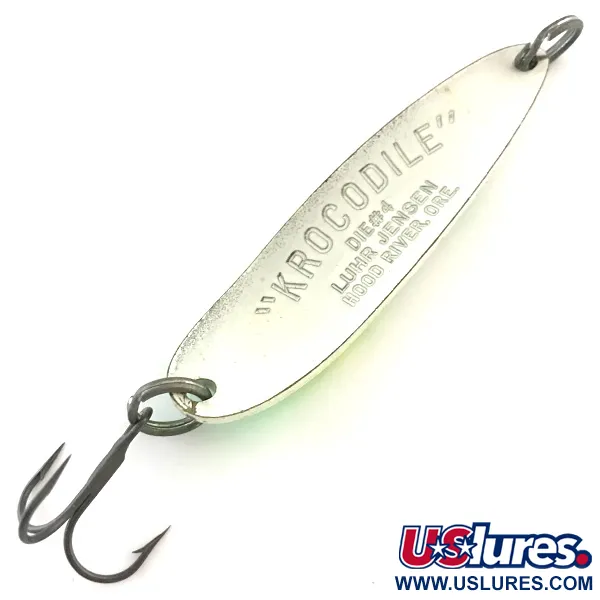 Luhr Jensen Krocodile Die #4 Plandavka, White Pearl/Green, 19g, #5417