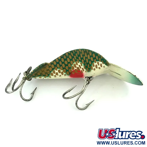 Buck Perry Spoonplug Nástraha, Zelená/Bílá/Zlatá/Červená, 7g, Hloubka, #5670
