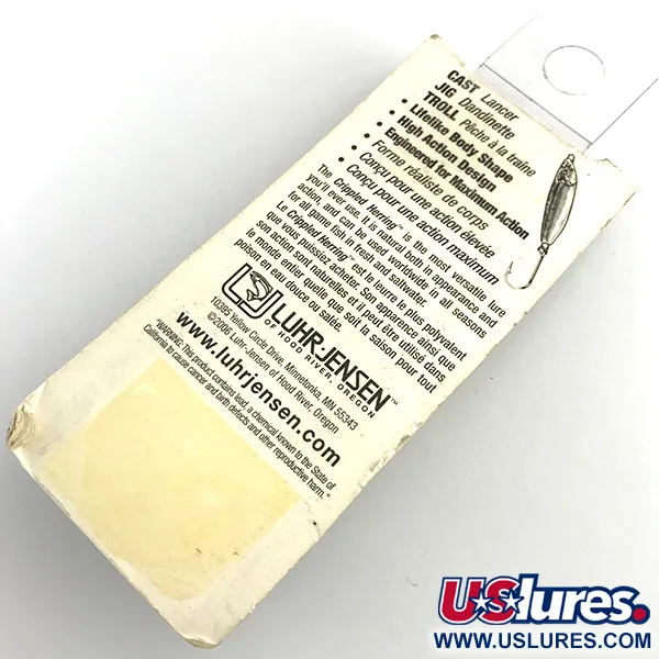 Luhr Jensen Crippled Herring Plandavka, Bílá/Zelená UV Glow, 21g, #5921