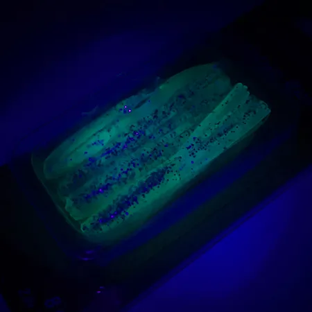 Johnson Crappie Buster Shad Tubes UV guma, Blue/Green/Glitter, #6021