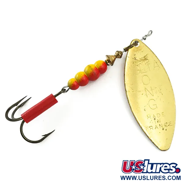 Mepps Aglia Long 2 Třpytka, Zlato/Oranžová, 7.4g, Vrbový list, #6025