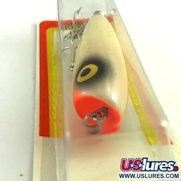 Luhr Jensen P.J.POP Dřevěný popper, White Pearl/Orange, 17g, ruční, #6046