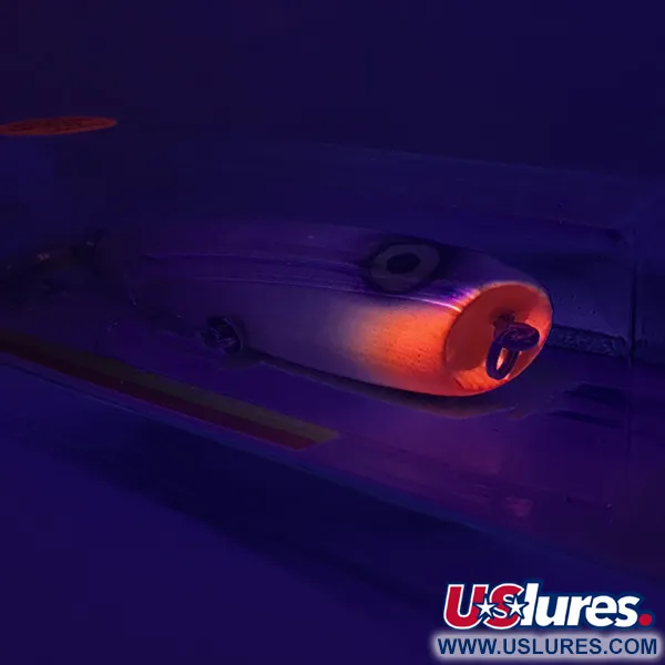 Luhr Jensen P.J.POP Dřevěný popper, White Pearl/Orange, 17g, ruční, #6046