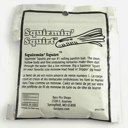 Bass Pro Shops Squermin' Squirts Tube, Bílá Glow, 3.5cm, Glow, #6094