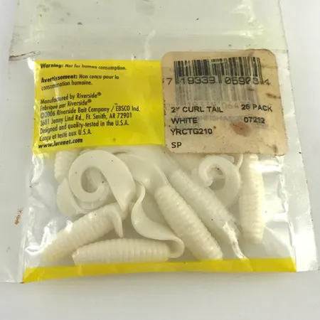 Riverside soft bait Twister, Bílá, 5cm, žebrované tělo, #6133