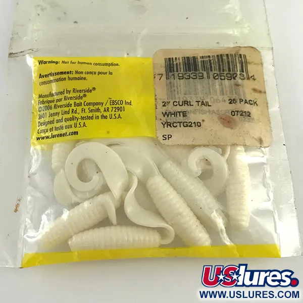 Riverside soft bait Twister, Bílá, 5cm, žebrované tělo, #6133