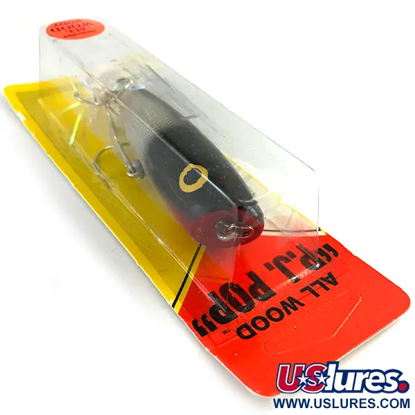 Luhr Jensen P.J.POP Dřevěný popper, Stříbrná / Černá, 17g, dřevo, #6151