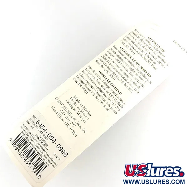 Luhr Jensen P.J.POP Dřevěný popper, Stříbrná / Černá, 17g, dřevo, #6151