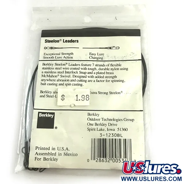 Berkley Steelon Leaders Návazce, Černá, 13.6kg, 30cm, #6198