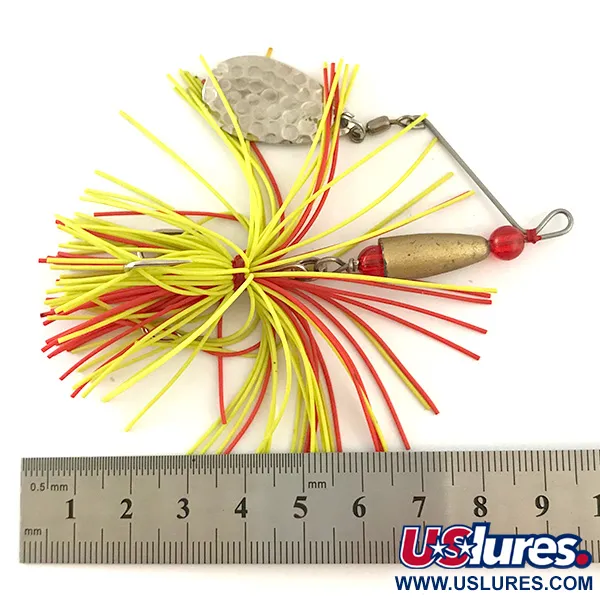 Spinner Bait Spinnerbait, Mosaz/Nikl/Žlutá UV, 12g, UV aktivní, #6327