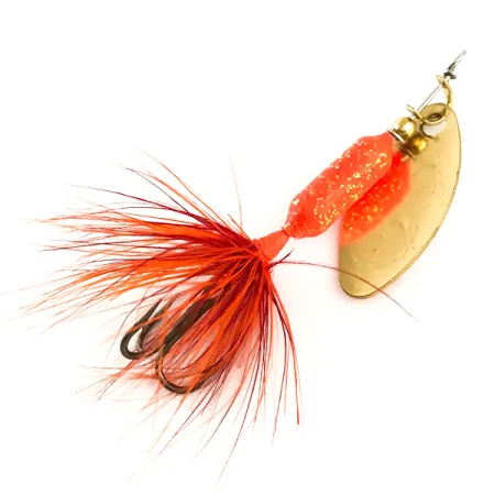 Yakima Bait Worden’s Original Rooster Tail UV Třpytka, Gold/Orange UV Glow, 1.77g, UV-aktivní, #6407