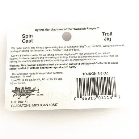 Bay de Noc Do-Jigger Plandavka, Nikl / Zelená, 5g, Kroužek, #6422