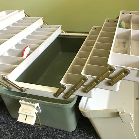 Plano 8600 Vintage Rybářský Kufřík, Bílá/Šedá, 6 Pater, #6574