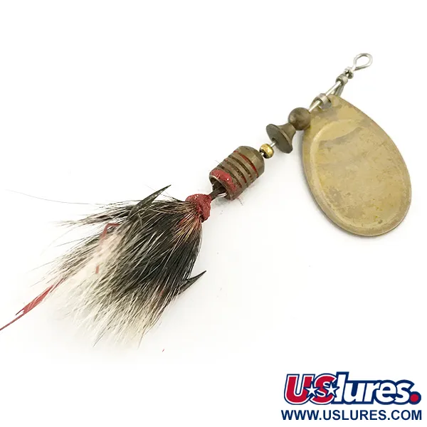 Mepps Aglia 2 dressed 1960s Třpytka, Mosaz, 4,7g, Peřový háček, #6640