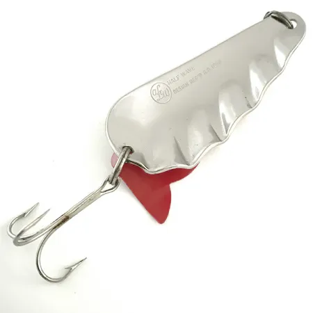 AL&W Half Wave Třpytka, Nikl/Červená/Bílá, 19g, Vlnitý okraj, #6652