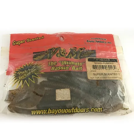 Bayou Outdoors V&M Gumová Nástraha, Green Pumpkin, 10cm, Vroubkovaná, #6669