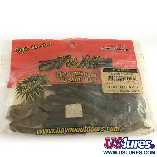 Bayou Outdoors V&M Gumová Nástraha, Green Pumpkin, 10cm, Vroubkovaná, #6669