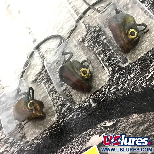 Duh!!! Head Kit Offsetové Jigovky, Olivová / Červená, 11g, Weedless, #6722