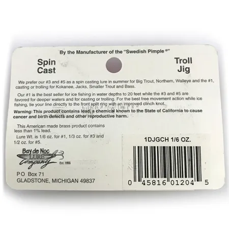 Bay de Noc Do-Jigger 1 Plandavka, Zlato/Zelená, 5g, pozlacená, #1DJGCH