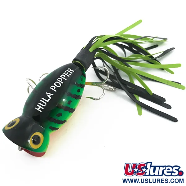 Fred Arbogast Hula Popper Hladinová nástraha, Fire Tiger, 10g, #6760