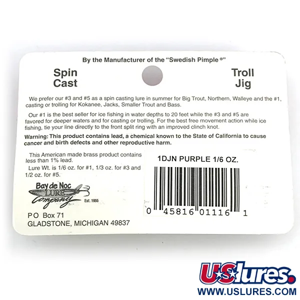 Bay de Noc Do-Jigger 1 Plandavka, Nikl/Fialová, 4,7g, Křidélka, #6777