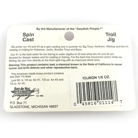 Bay de Noc Do-Jigger 1 Plandavka, Nikl/Zelená/Červená/Žlutá, 4,7g, #1DJNGN