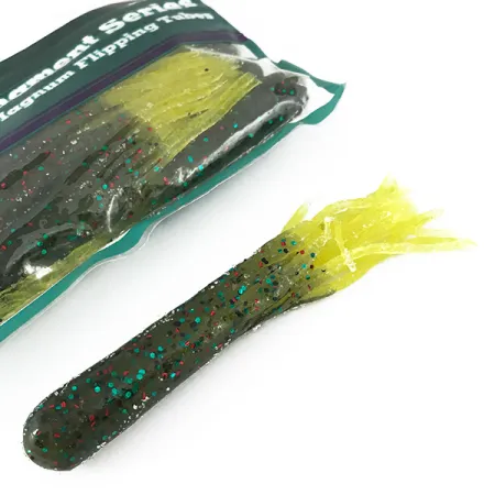 Bass Pro Shops Salty Magnum Tubes nástraha, Green Pumpkin, 10cm, #6833