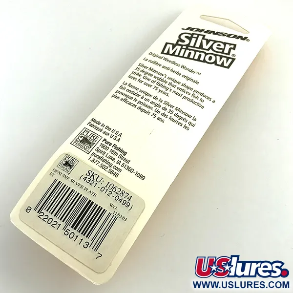 Johnson Silver Minnow Weedless Plandavka, Stříbro, 14g, Neuváznoucí, #6922