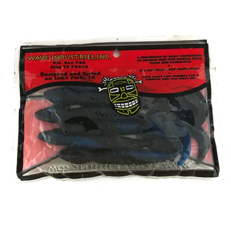 Wave Worms gumová nástraha, Černá / Modré třpytky, 13 cm, twister, #6959