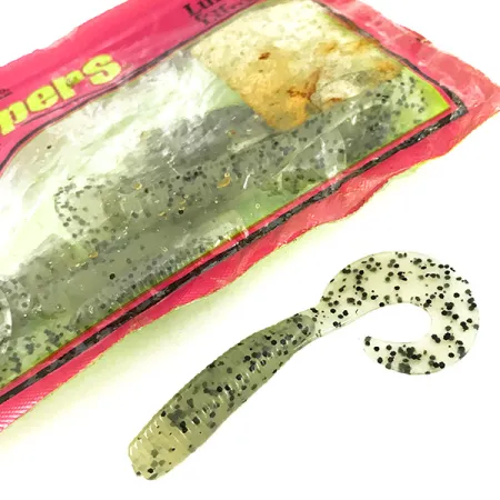 Chompers Single Tail Grub 8pcs Twister, Chartreuse Pepper, #7088