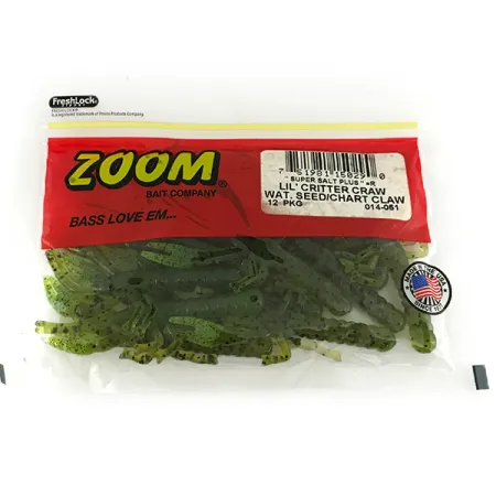 Zoom Lil Critter Craw Gumová Nástraha, Wat Seed / Chartreuse, 8cm, #7091