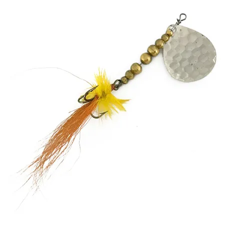 Renosky Lures Swiss Swing Hammered Spoon Třpytka, Tepaný nikl, 7g, Trojháček s peřím, #7151