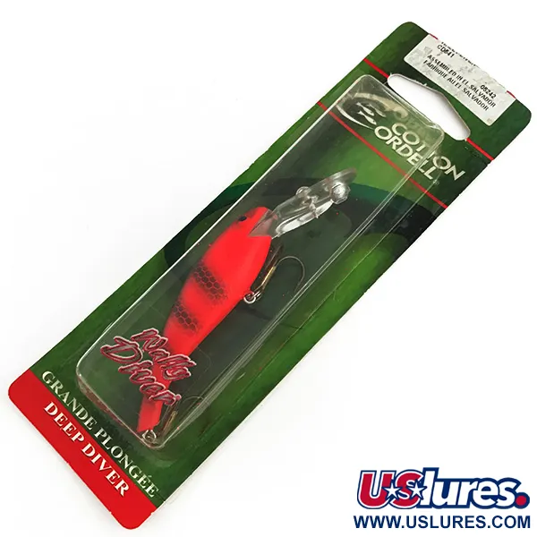 Cotton Cordell Deep Diver Wobler, Červeno-Oranžová, Chrastítko, #7304