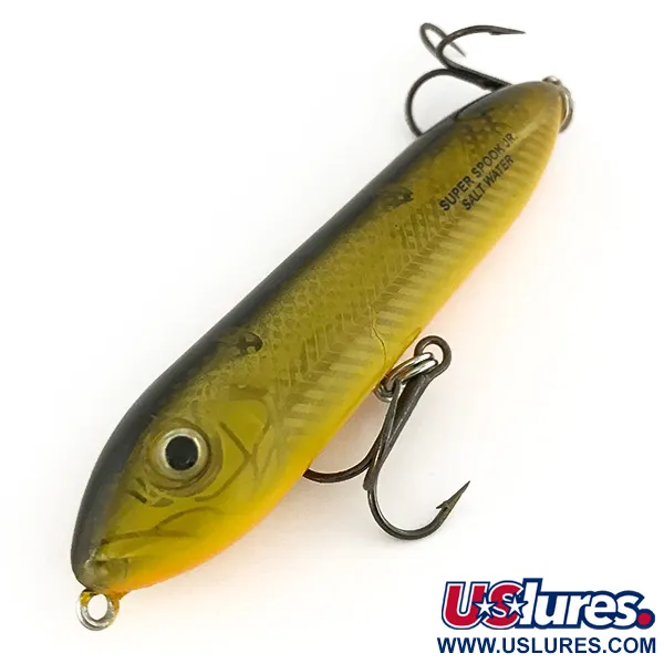 Heddon Excalibur Super Spook Saltwater, Olivová, 14g, Hladinový, #7475