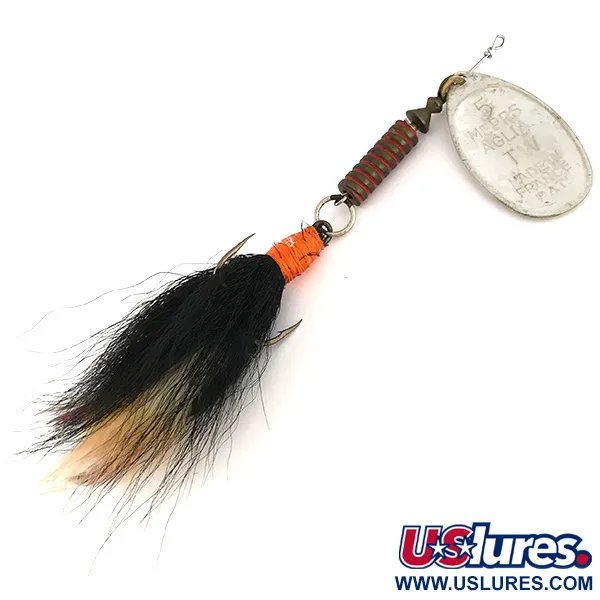 Mepps Aglia 5 dressed Třpytka, Stříbrná, 14g, Chmýří, #7521