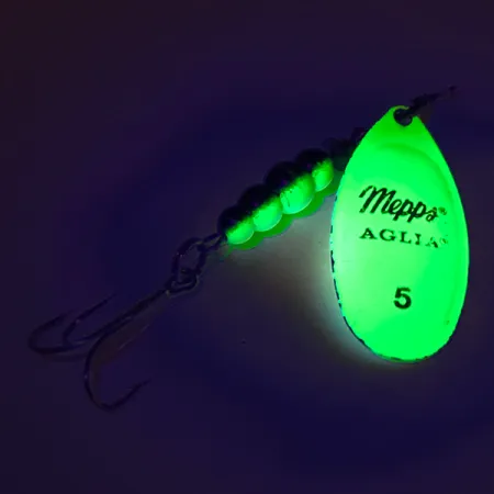 Mepps Aglia 5 Fluo UV Třpytka, Chartreuse, 14g, UV list, #7621