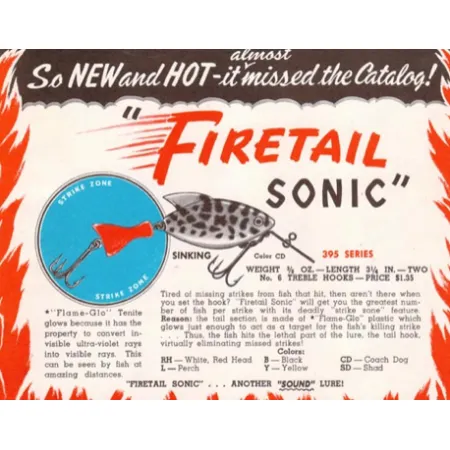 Heddon FIRETAIL SONIC #395 Nástraha, COACHDOG, 10g, #7840