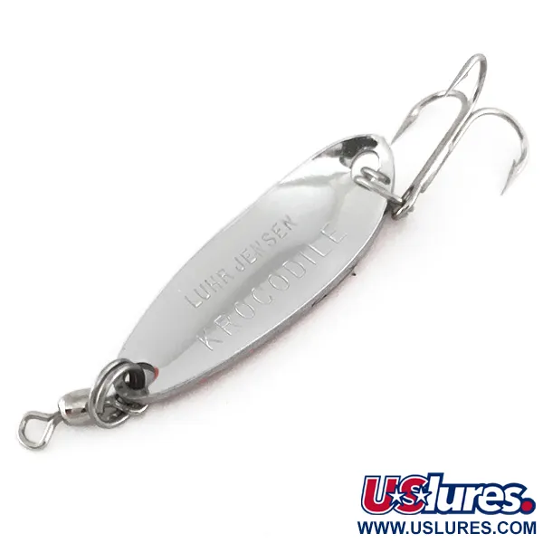 Luhr Jensen Krocodile Plandavka, Tepaný nikl/Červená, 9g, Daleký odhoz, #7869