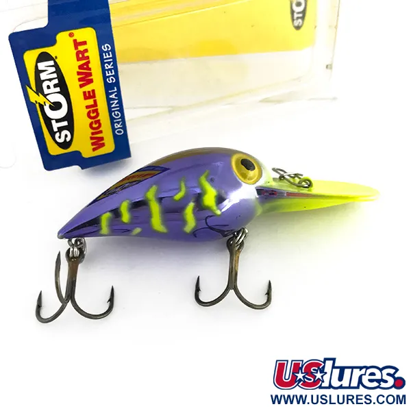 Storm Wiggle Wart Vobler, Fialová / Fluo Žlutá, 11g, Chrastící, #7944
