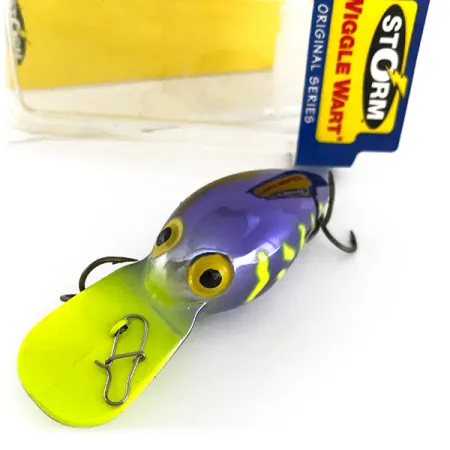 Storm Wiggle Wart Vobler, Fialová / Fluo Žlutá, 11g, Chrastící, #7944