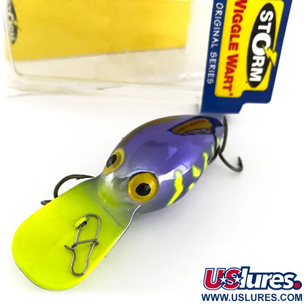 Storm Wiggle Wart Vobler, Fialová / Fluo Žlutá, 11g, Chrastící, #7944